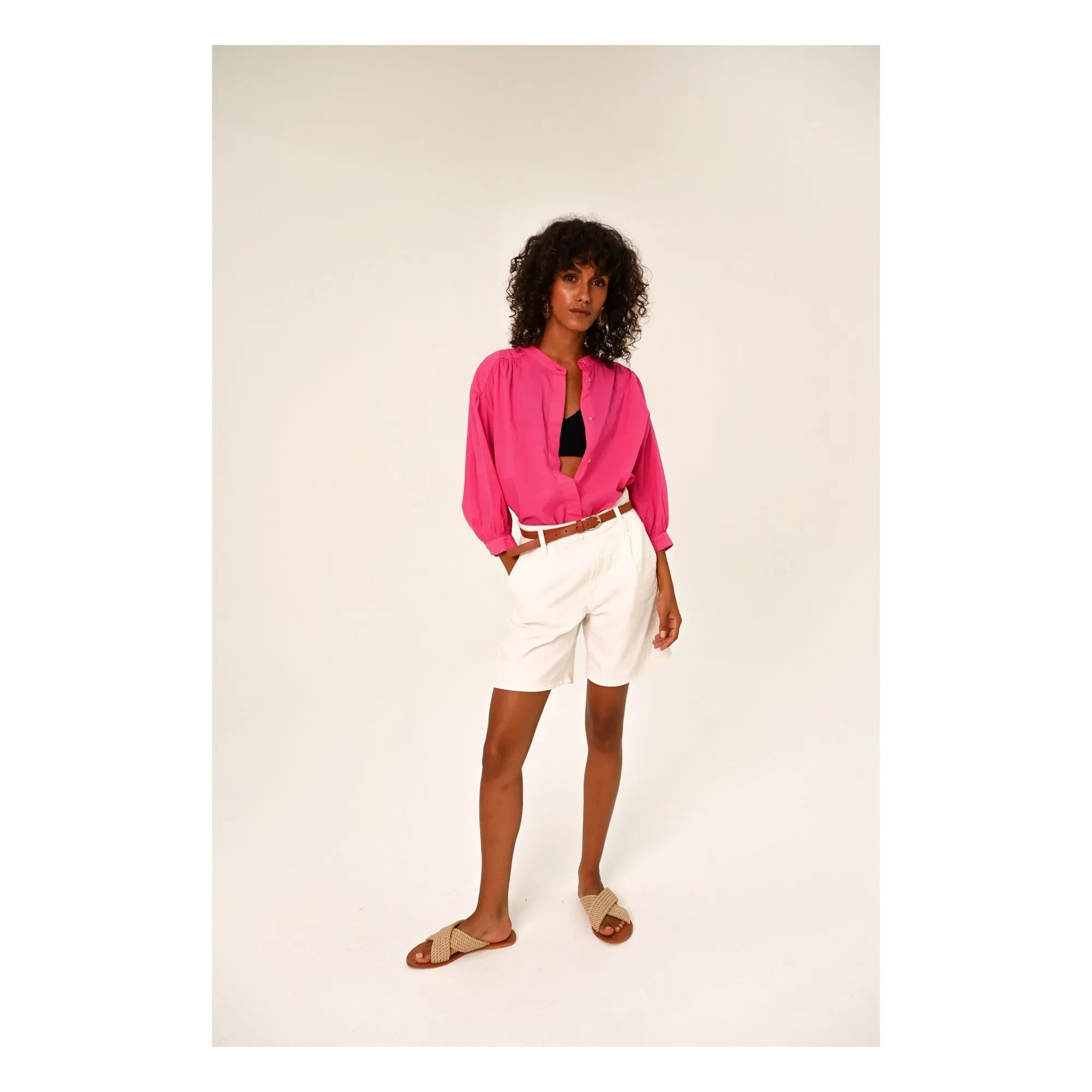 Sacrécoeur - Blusa Carla Hibis Poplin | Frambuesa
