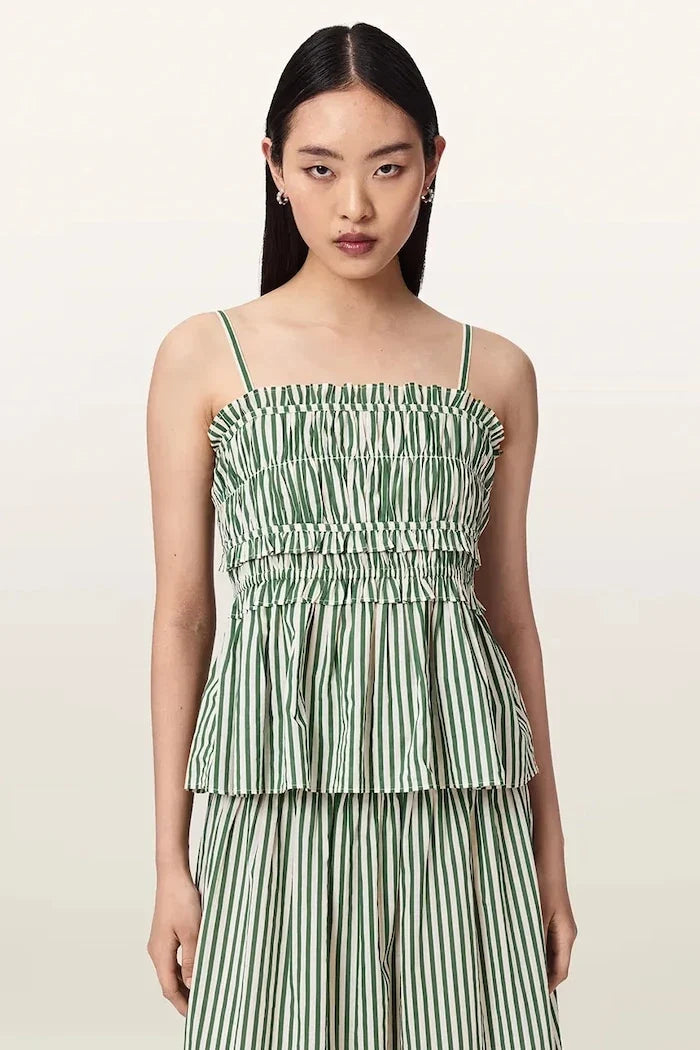 Blusa de algodón con volante Kali de AllSaints para mujer