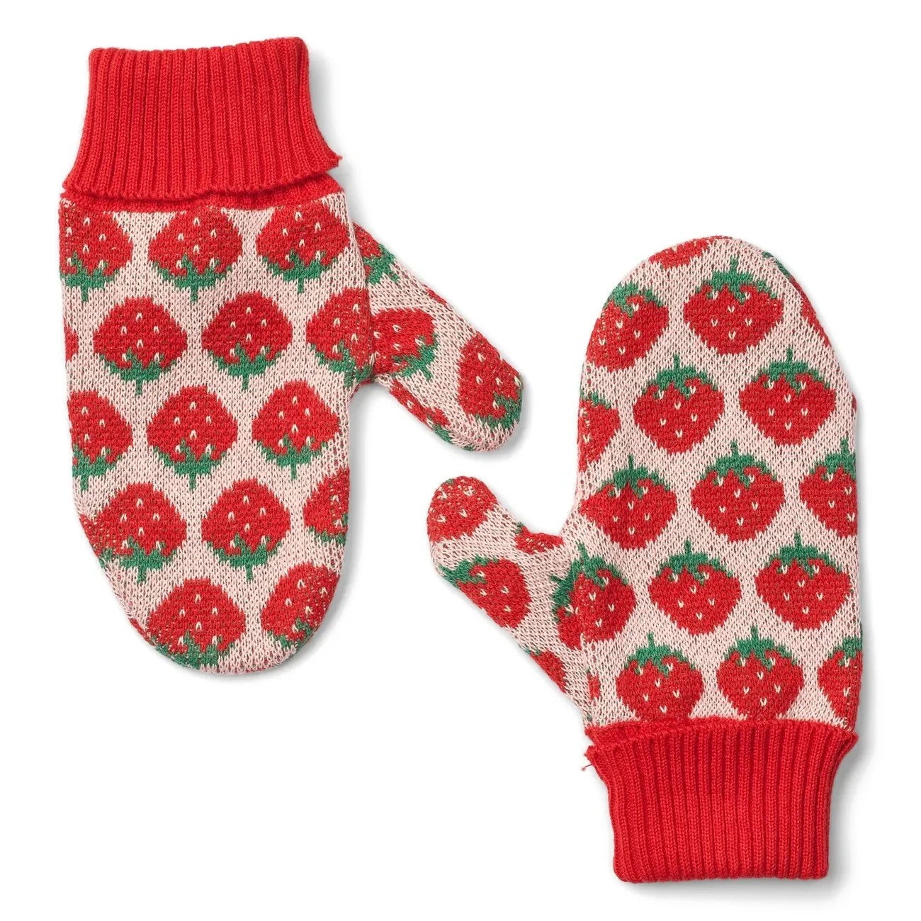 Flöss - Guantes de fresa a rayas | Rojo