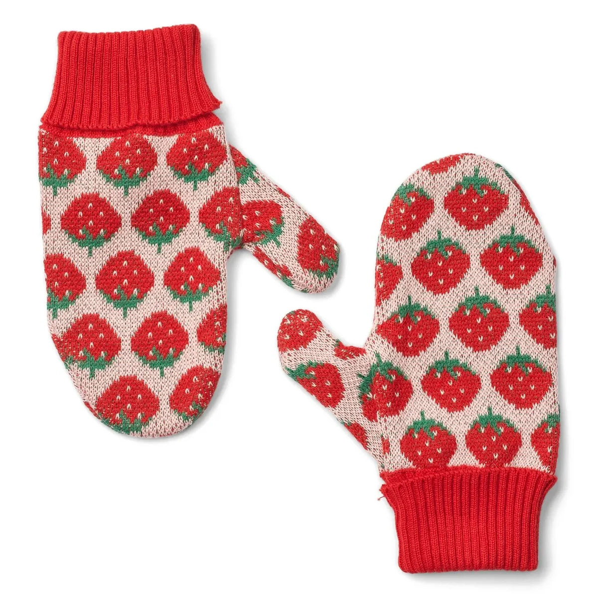 Flöss - Guantes de fresa a rayas | Rojo