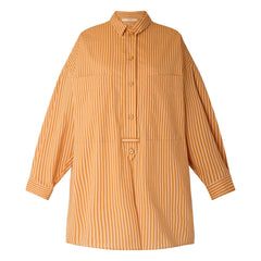 Sessùn - Vestido a Rayas de Algodón Fontella | Naranja
