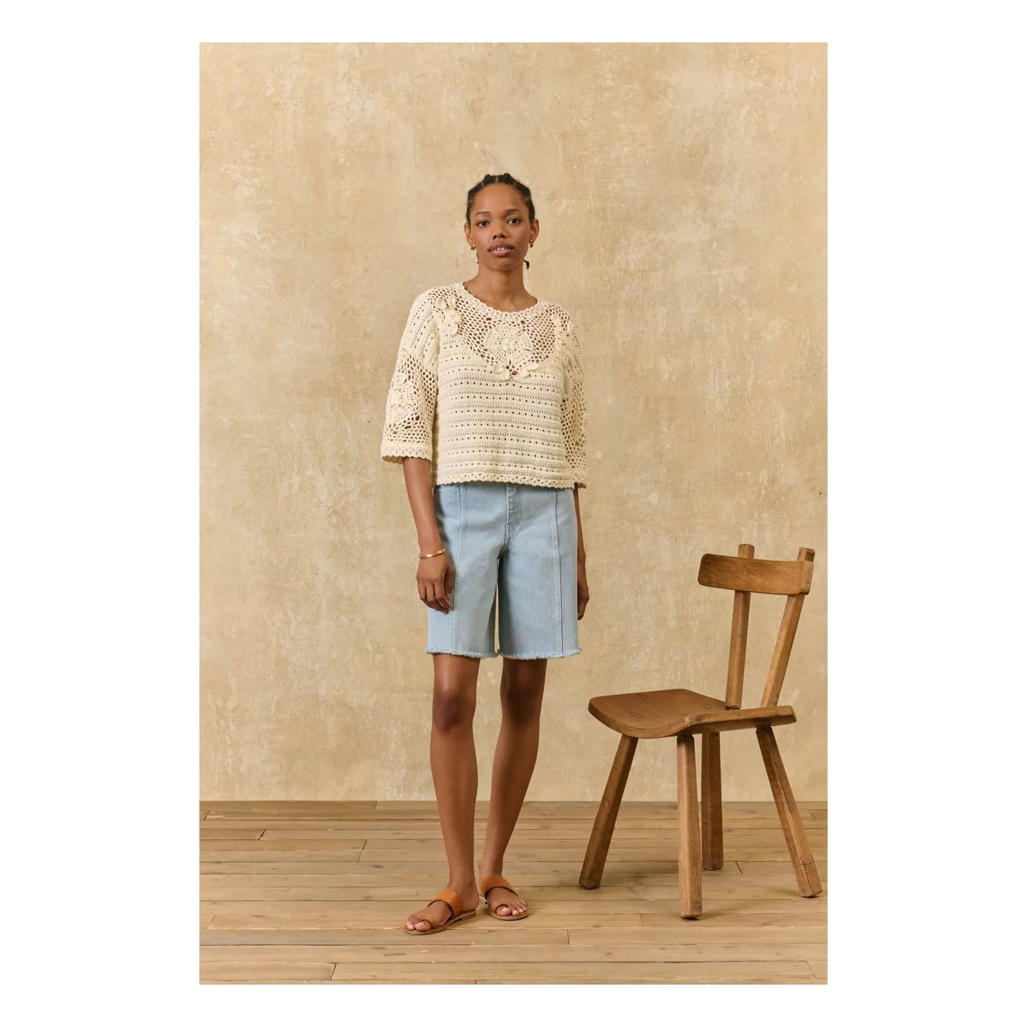 Louise Misha - Top de algodón Eleanor | Crema