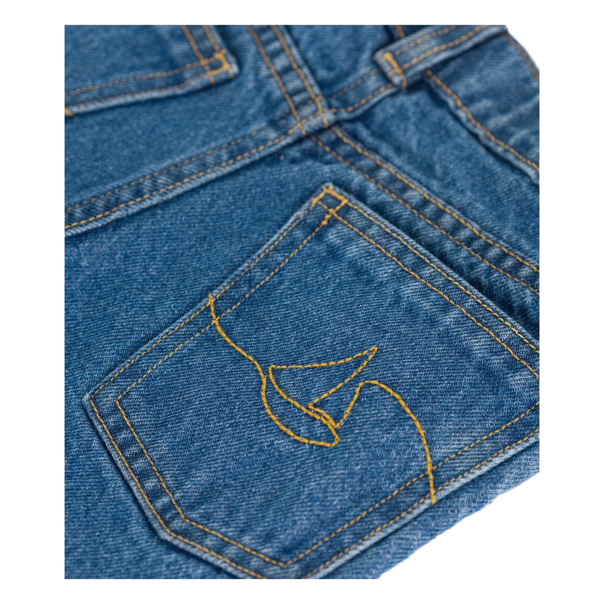 Petit Bateau - Jeans de algodón orgánico bordado en el bolsillo | Azul denim