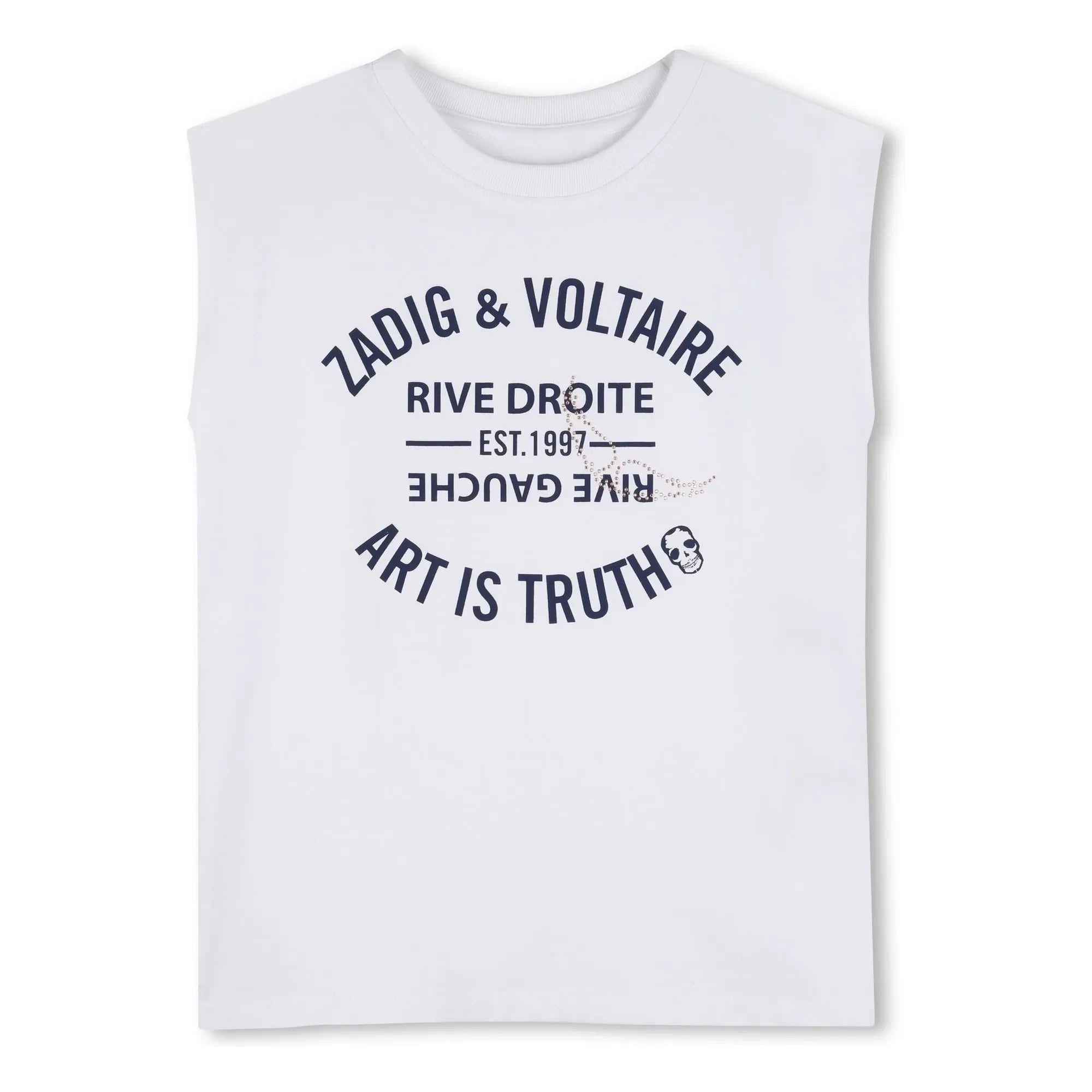 Zadig & Voltaire - Camiseta de punto Logo Strass | Blanco