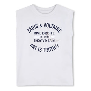 Zadig & Voltaire - Camiseta de punto Logo Strass | Blanco