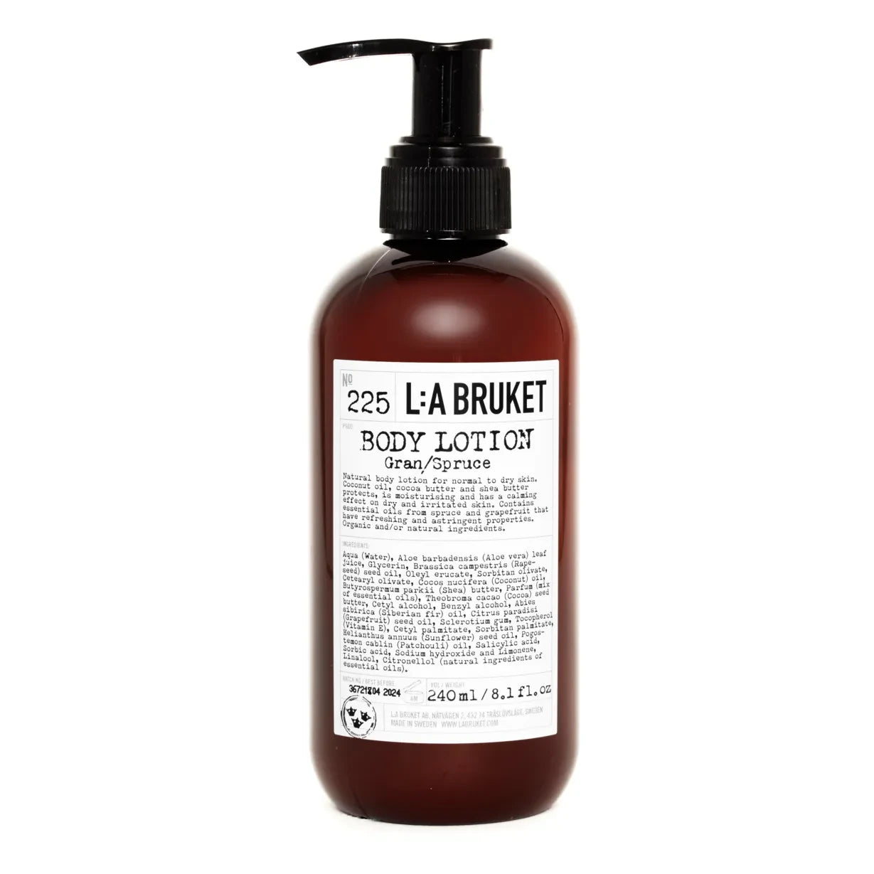 L:A BRUKET - 225 Loción corporal de abeto rojo - 240 ml