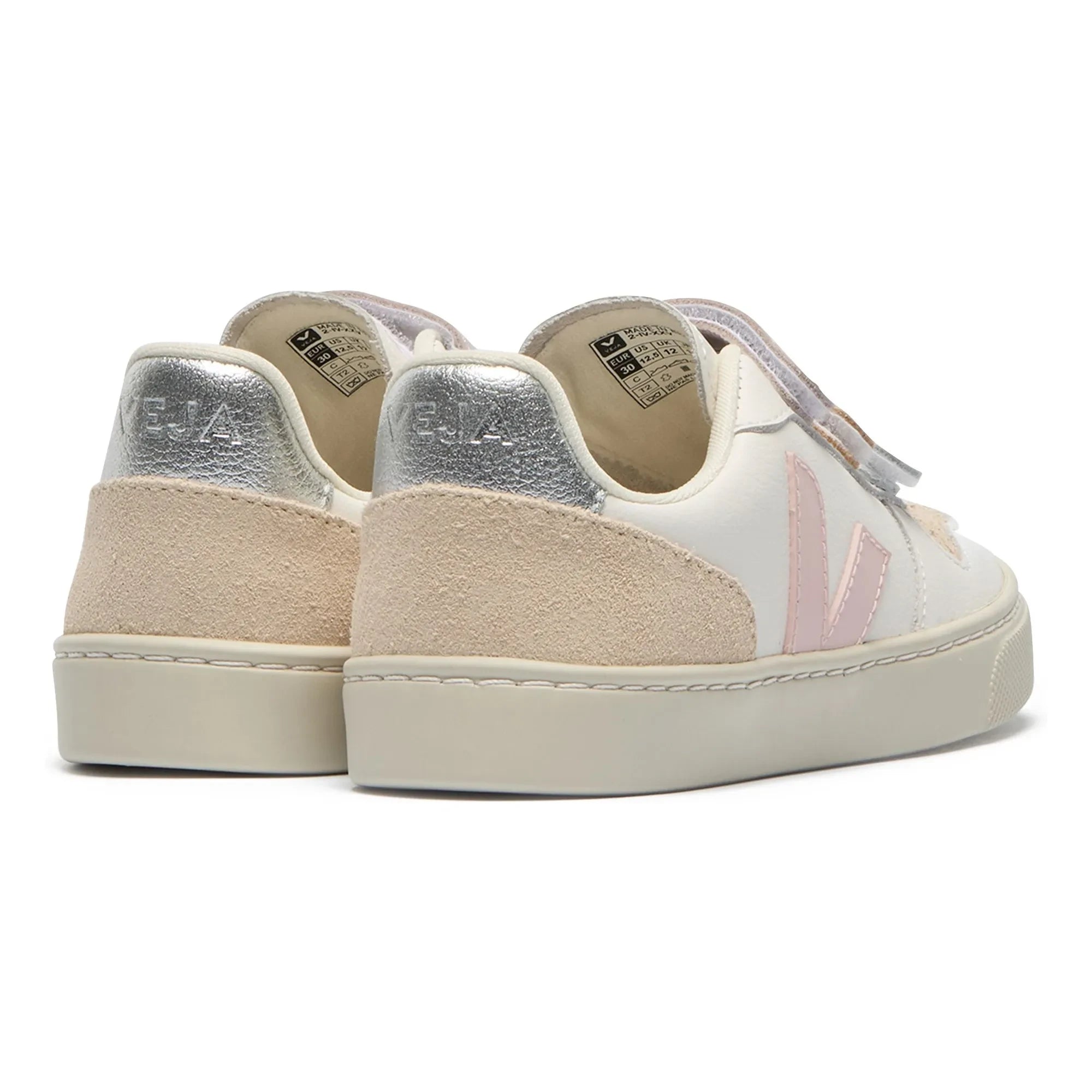 Veja - Zapatillas V-10 de piel con arañazos en la puntera | Marfil