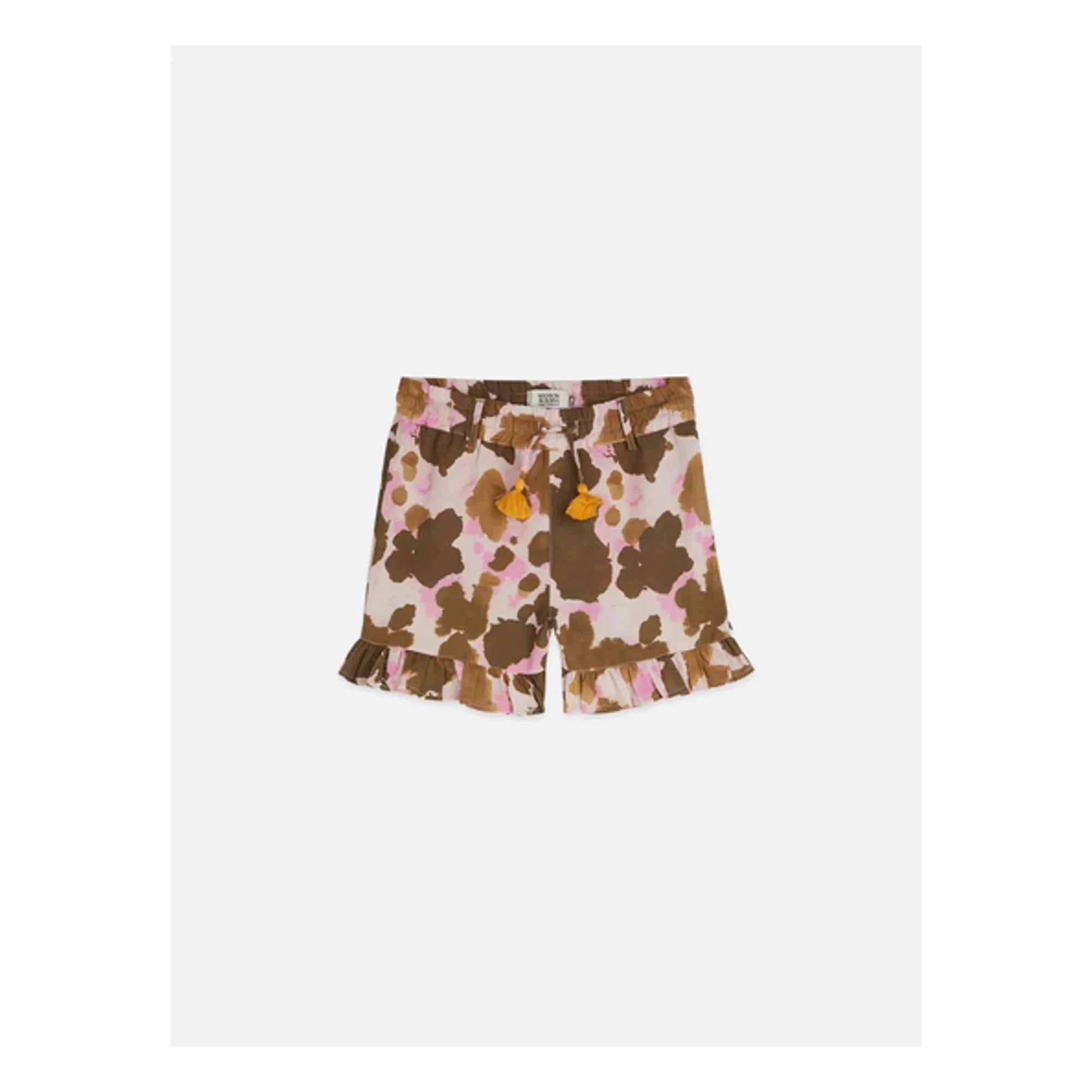 Scotch & Soda - Shorts de lino arrugado con volantes | Marrón