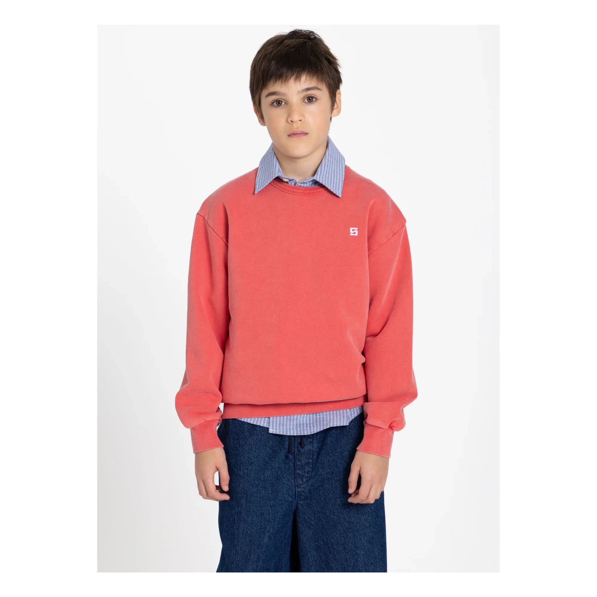 Smallable Kid - Sudadera de algodón orgánico Arlo | Rojo oscuro