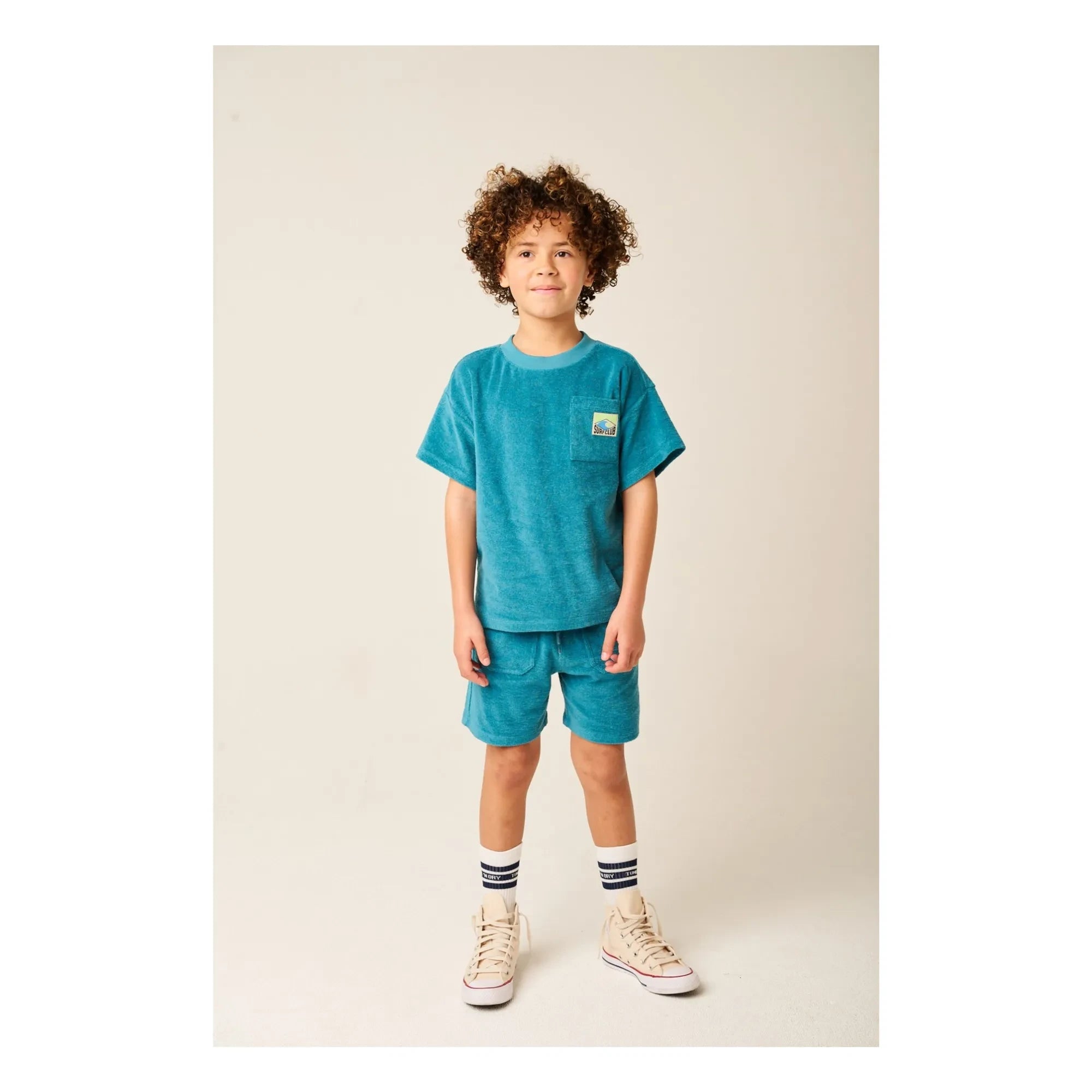 Tumble N'Dry - Camiseta Toalla de Algodón Orgánico Oversize Morea | Azul Pavo Real