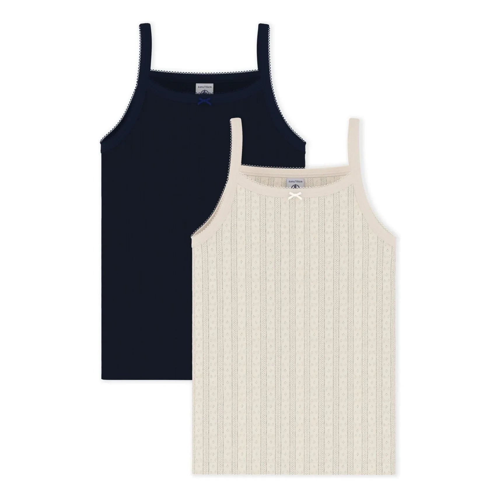 Petit Bateau - Conjunto de 2 camisetas de tirantes | Azul marino