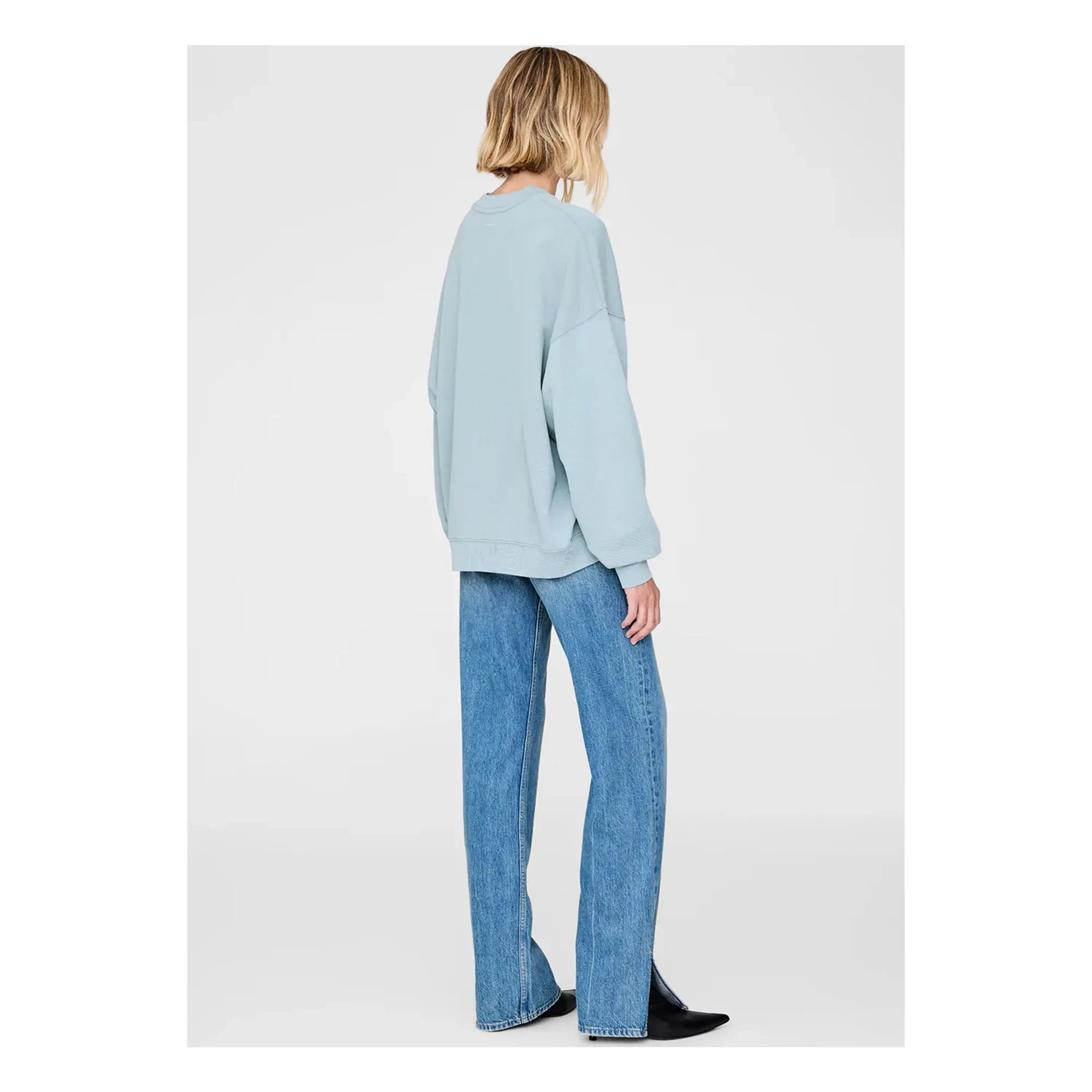 Anine Bing - Sudadera oversize Miles Letterman | Azul Claro