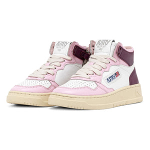 Autry - Zapatillas deportivas de cuero de media caña Medalist bicolor para niños | Rosas