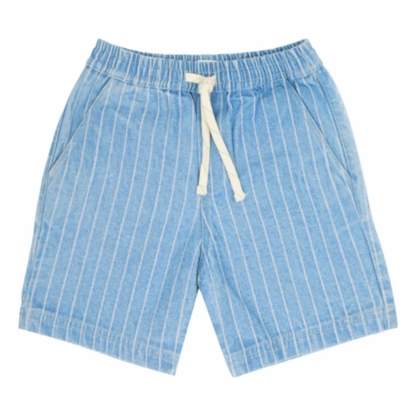 Jenest - Pantalones cortos de mezclilla a rayas Knox de algodón orgánico | Azul
