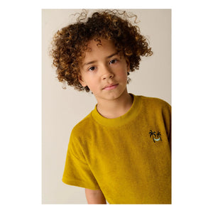 Tumble N'Dry - Camiseta Pacificus de algodón orgánico con textura de toalla | Mostaza