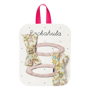 Rockahula Kids - Set de 2 horquillas de lazo con flores | Rosa empolvado