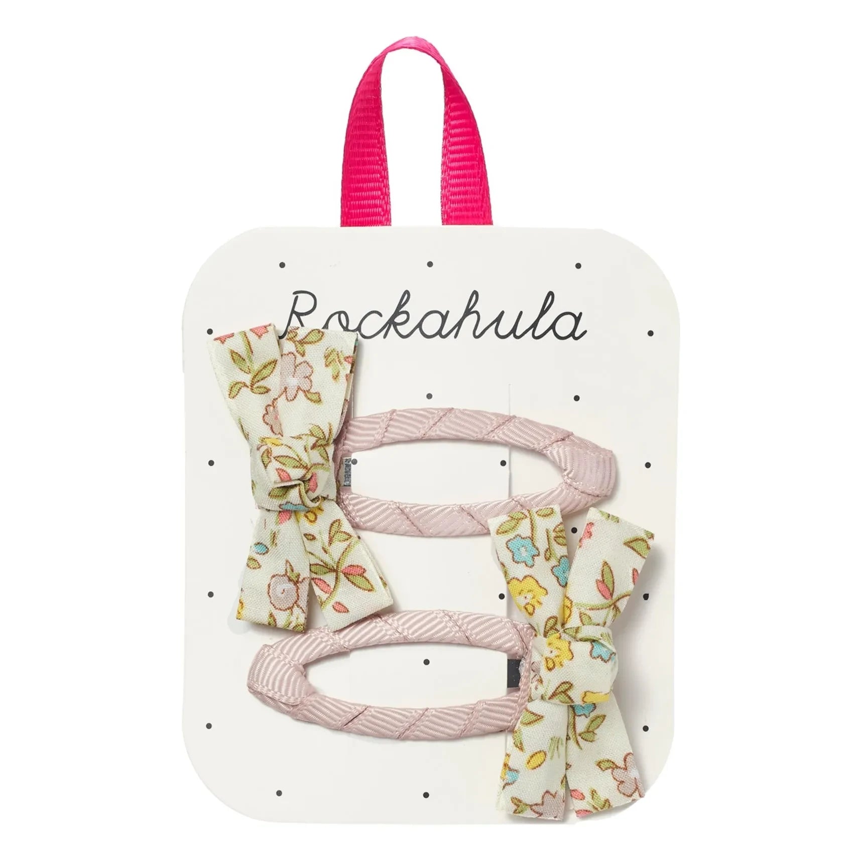 Rockahula Kids - Set de 2 horquillas de lazo con flores | Rosa empolvado