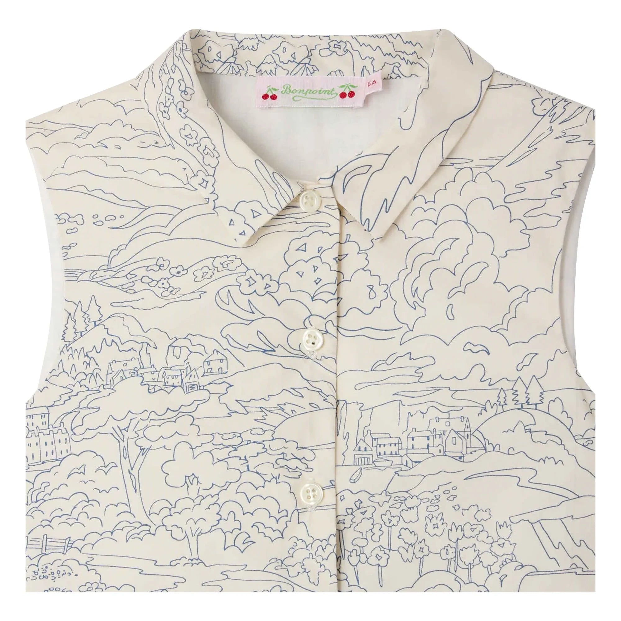 Bonpoint - Vestido Anne Paysage de algodón orgánico | Crudo