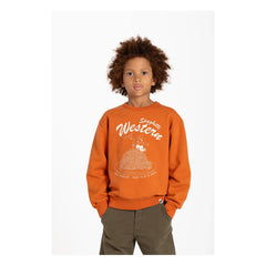 Hundred Pieces - Ryde Spaghetti Sudadera de Algodón Orgánico | Rojo Herrumbre