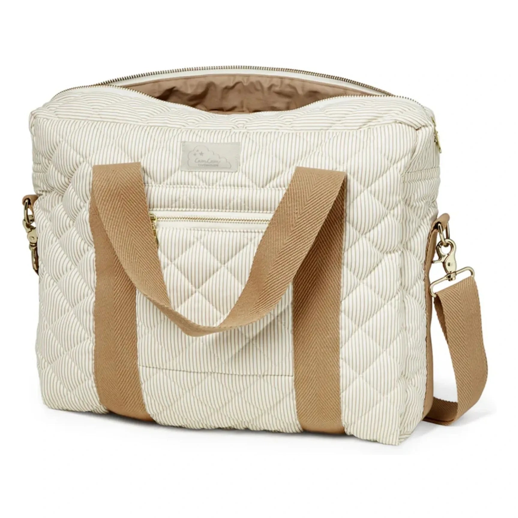 Cam Cam - Bolso cambiador acolchado a rayas | Color Camel