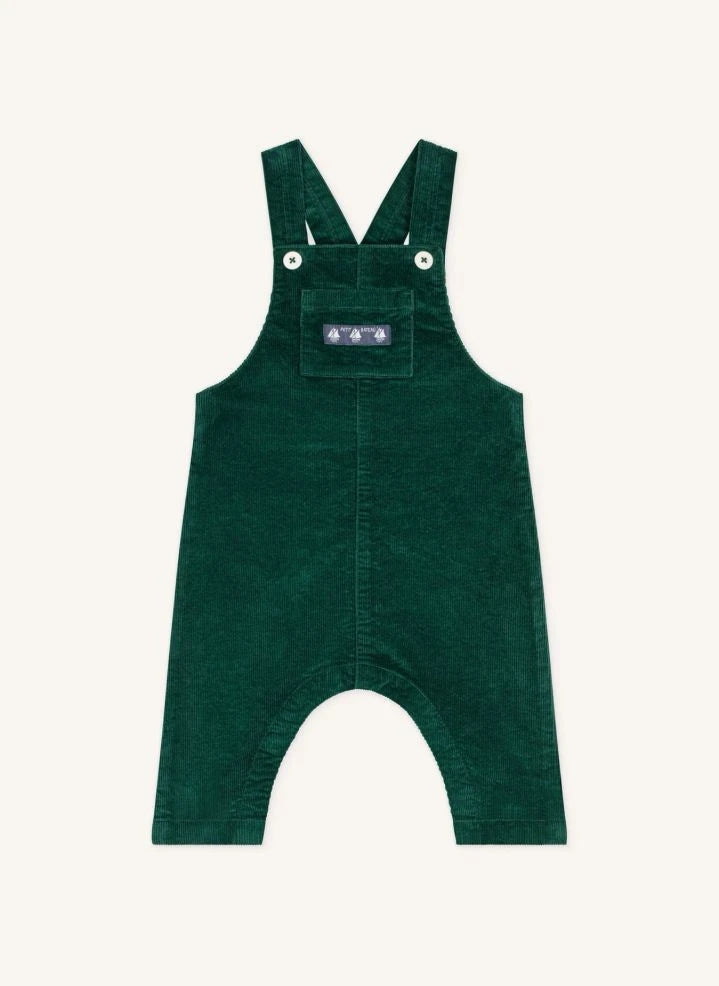 Petit Bateau - Peto de terciopelo de algodón orgánico | Verde cromo