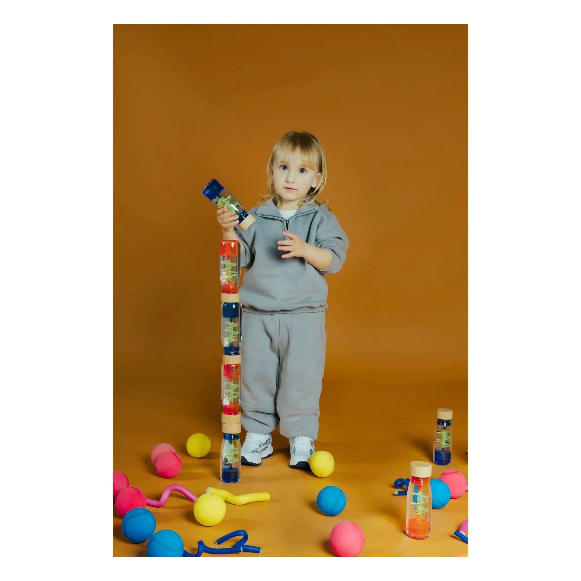 Petit Boum - Botella sensorial espiral | Azul