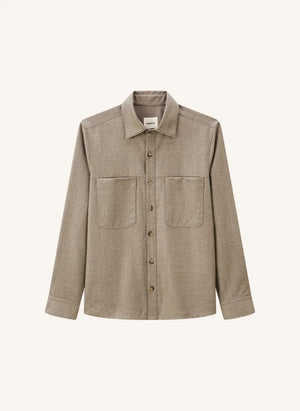 Noyoco - Chaqueta de Camisa de Lana Virgen Ottawa | Natural