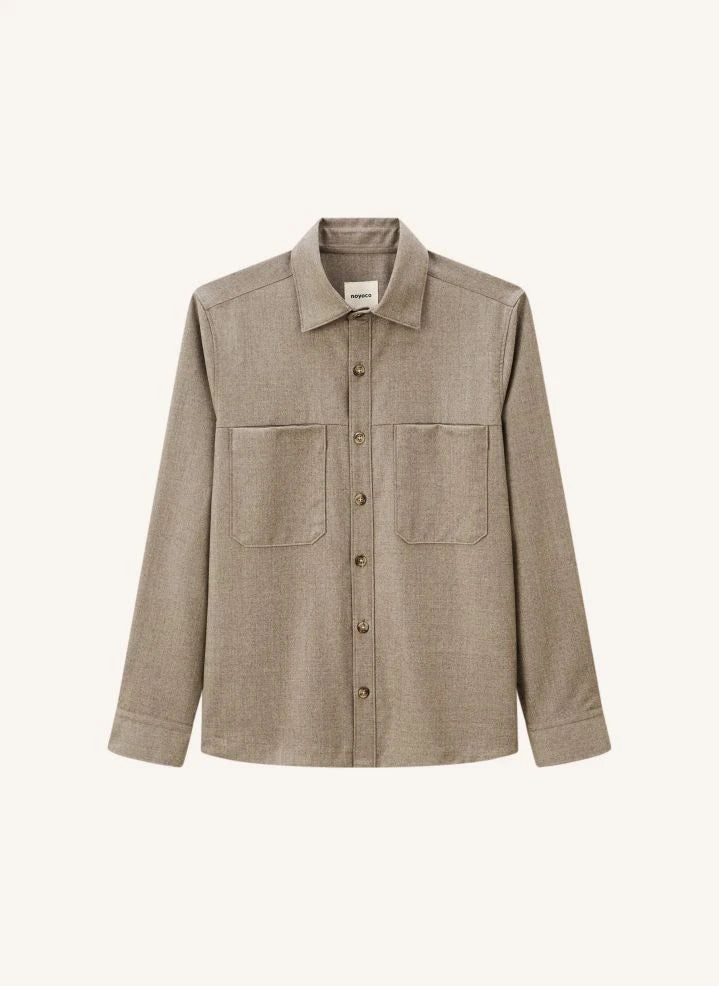 Noyoco - Chaqueta de Camisa de Lana Virgen Ottawa | Natural