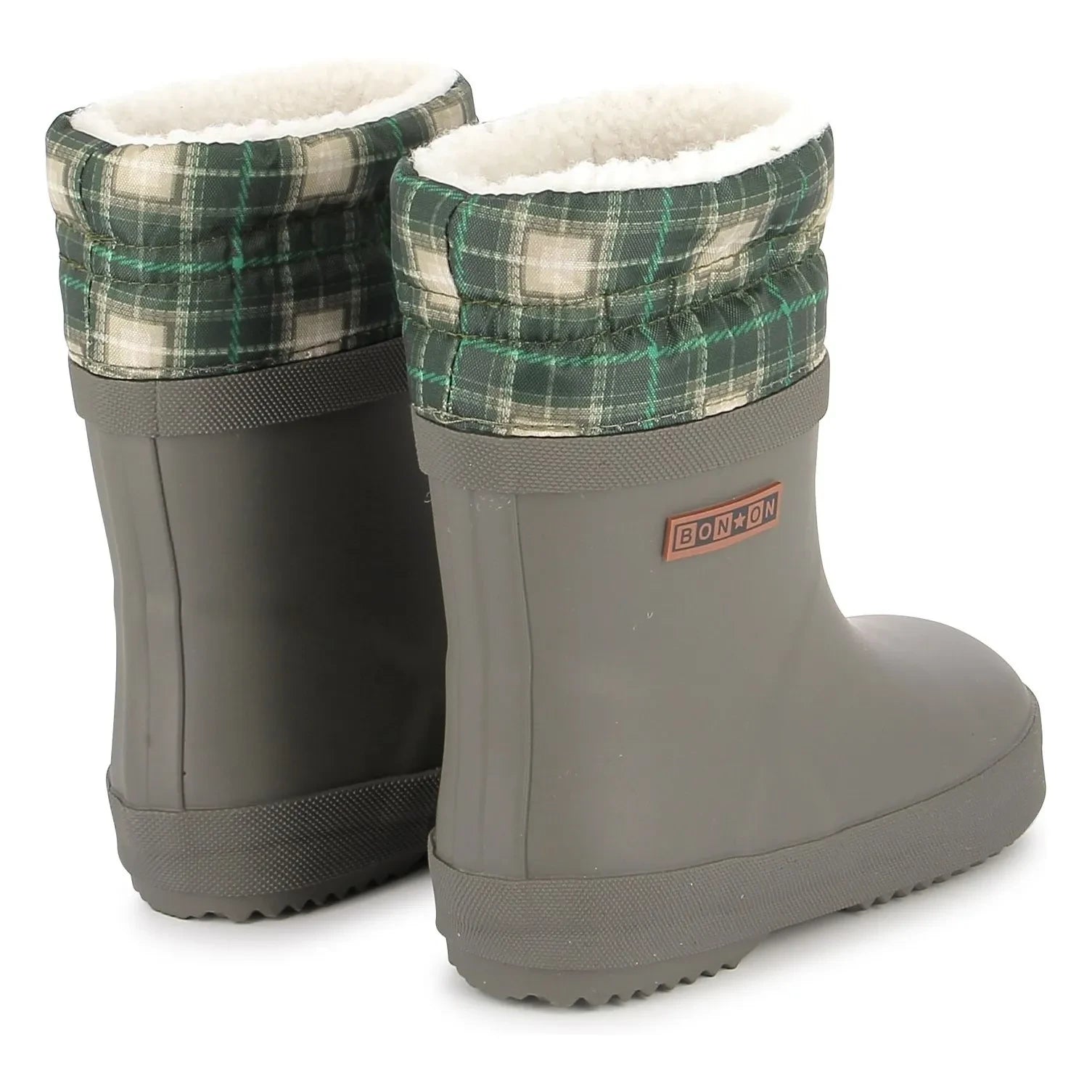 Bonton - Botas de agua de piel de oveja | Caqui