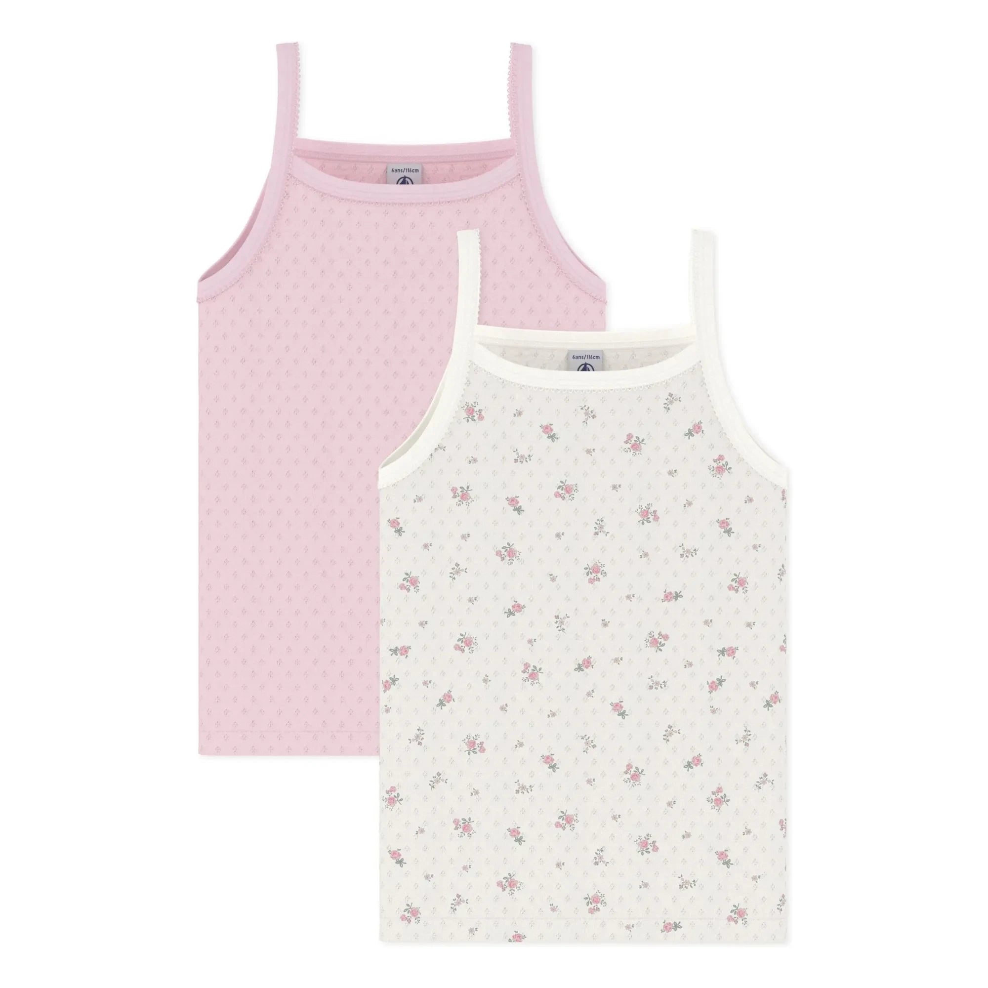 Petit Bateau - Tops de tirantes de punto calado con motivo de margarita | Rosa