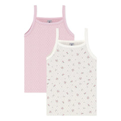 Petit Bateau - Tops de tirantes de punto calado con motivo de margarita | Rosa