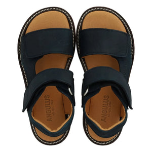 Angulus - Sandalias de nobuk de doble tira | Azul marino