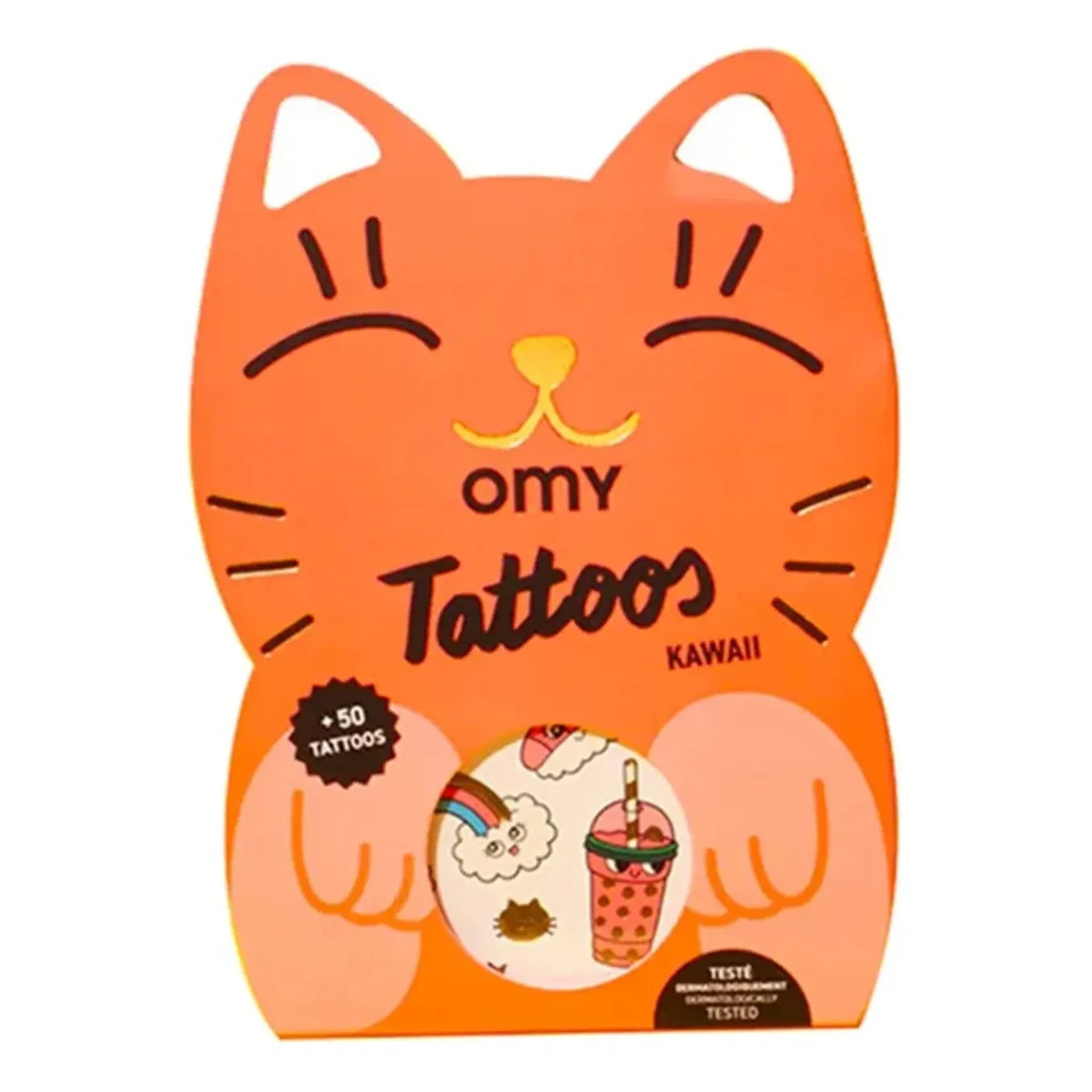 Omy - Tatuajes temporales Kawaii | Naranja