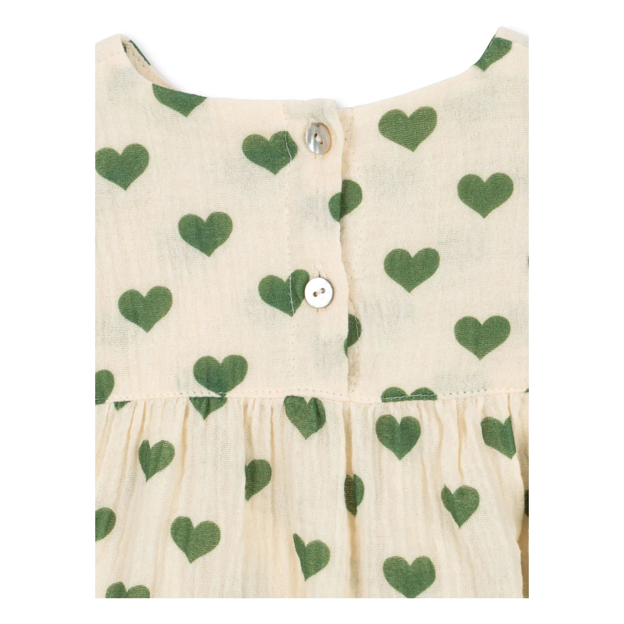 Konges Sløjd - Mono de Algodón Orgánico Coco Hearts | Crudo