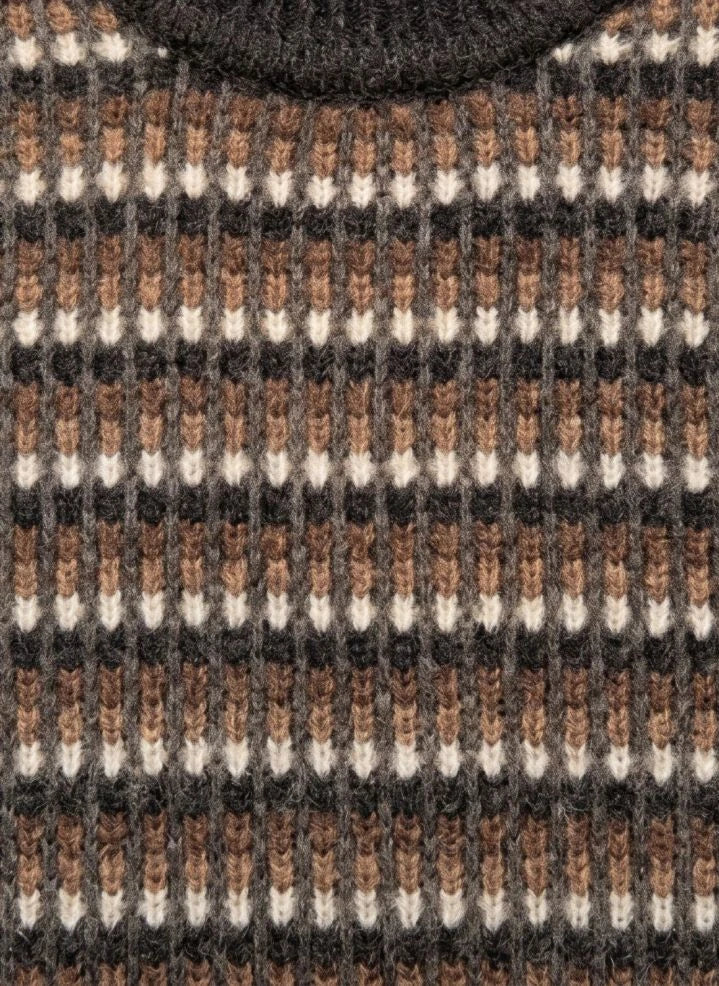 Finger in the nose - Suéter de Merino de Mathis con jacquard | Marrón