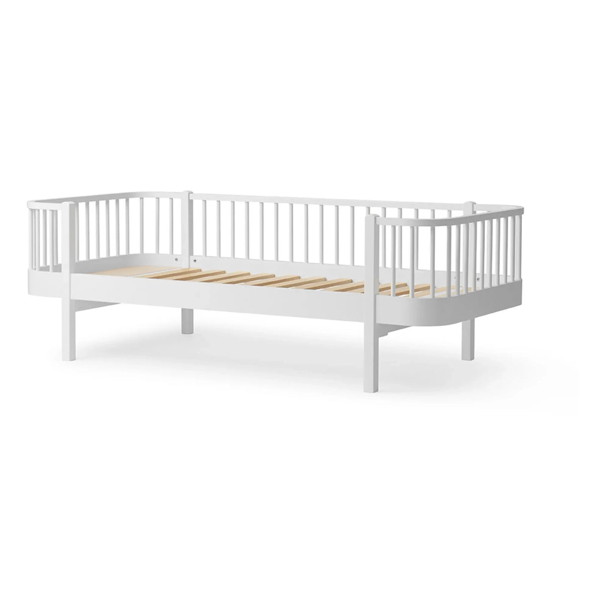 Oliver Furniture - Cama de madera con chapa de roble 90x200 cm | Blanco