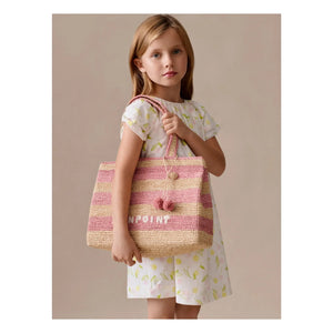 Bonpoint - Bolso de rafia a rayas Esma | Natural