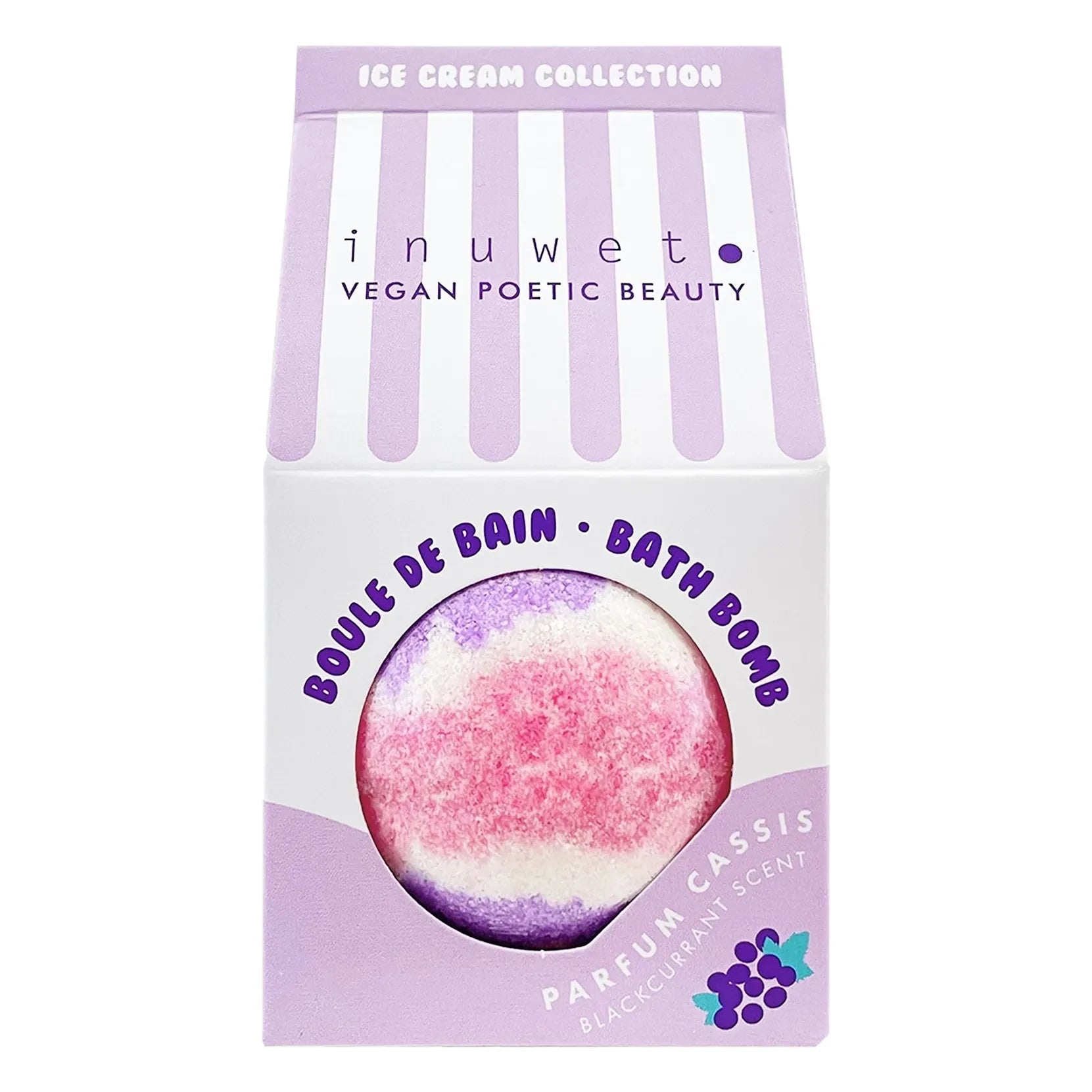 Inuwet - Bomba de baño helado de grosella negra - 120 g
