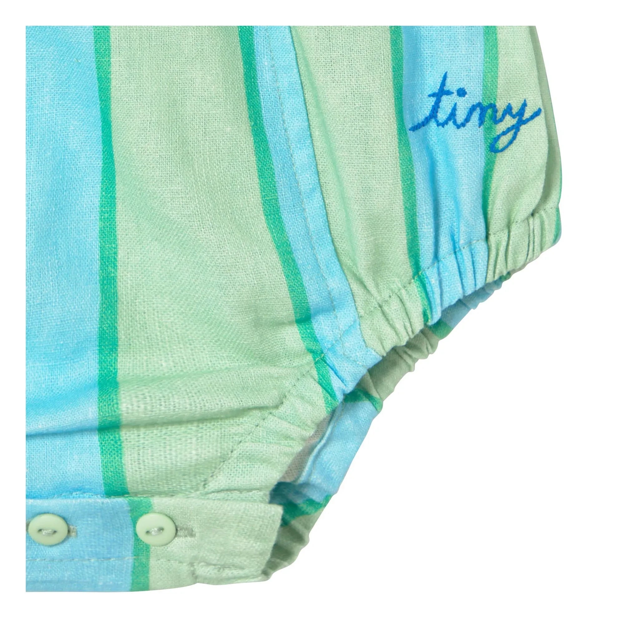 Tinycottons - Mono de lino a rayas | Verde