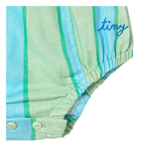 Tinycottons - Mono de lino a rayas | Verde