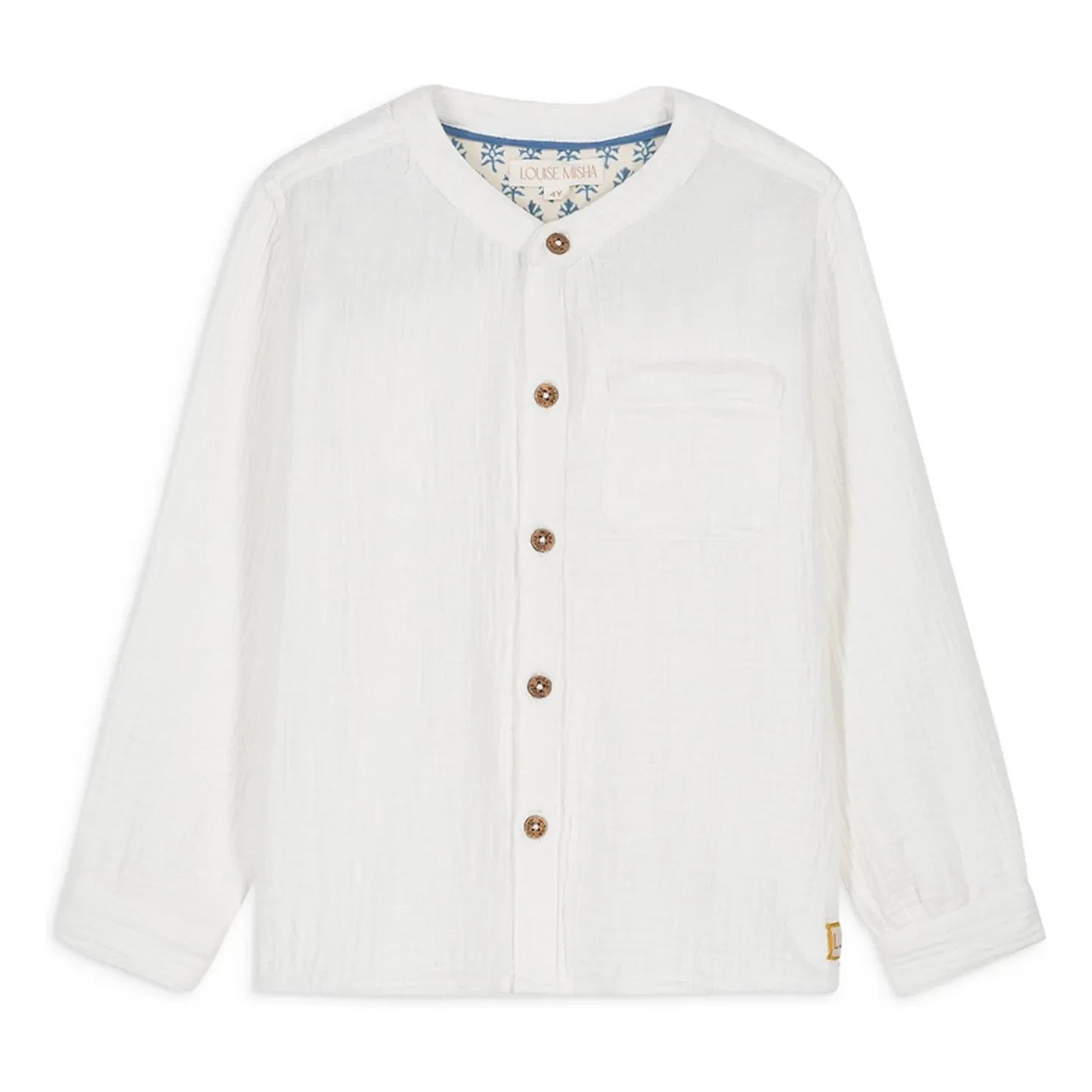 Louise Misha - Camisa de gasa de algodón orgánico Amod | Blanco