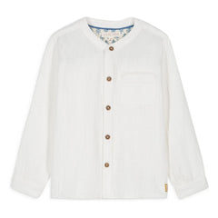 Louise Misha - Camisa de gasa de algodón orgánico Amod | Blanco