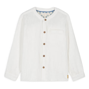 Louise Misha - Camisa de gasa de algodón orgánico Amod | Blanco