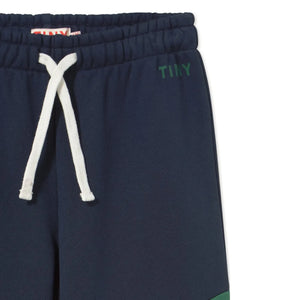 Tinycottons - Pantalones deportivos de algodón orgánico con bloques de color | Azul marino
