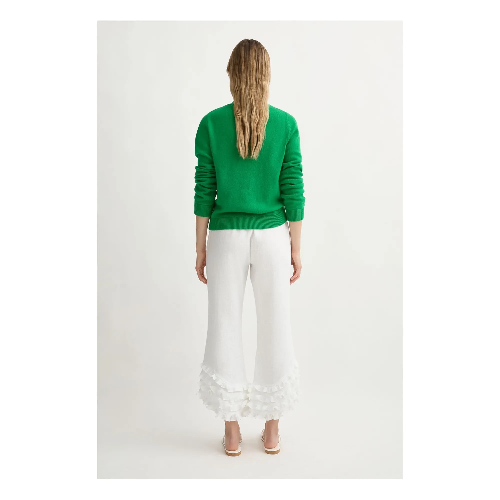 Posse - Pantalones de lino Florence | Blanco - Marfil