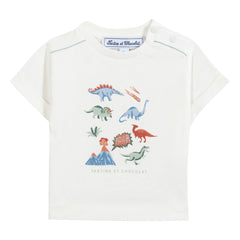 Tartine et Chocolat - Camiseta Estampado Dinosaurio | Crudo