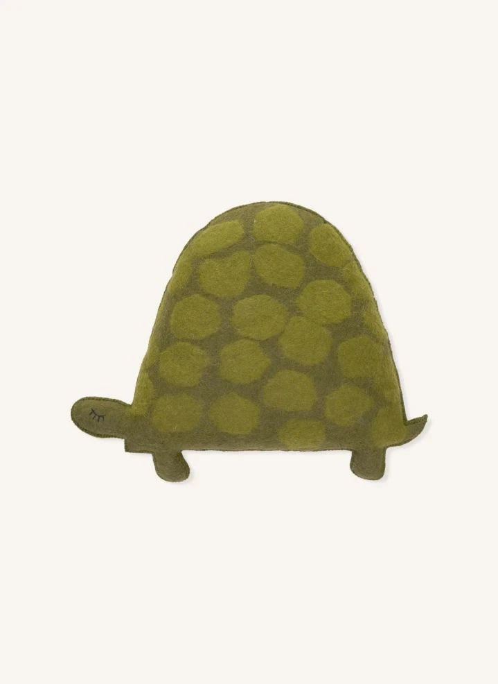 Muskhane - Cojín Tortuga Pasu de fieltro | Verde Musgo