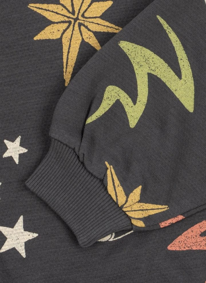 Konges Sløjd - Loupy Cosmic Organik Pamuklu Sweatshirt | Kömür grisi