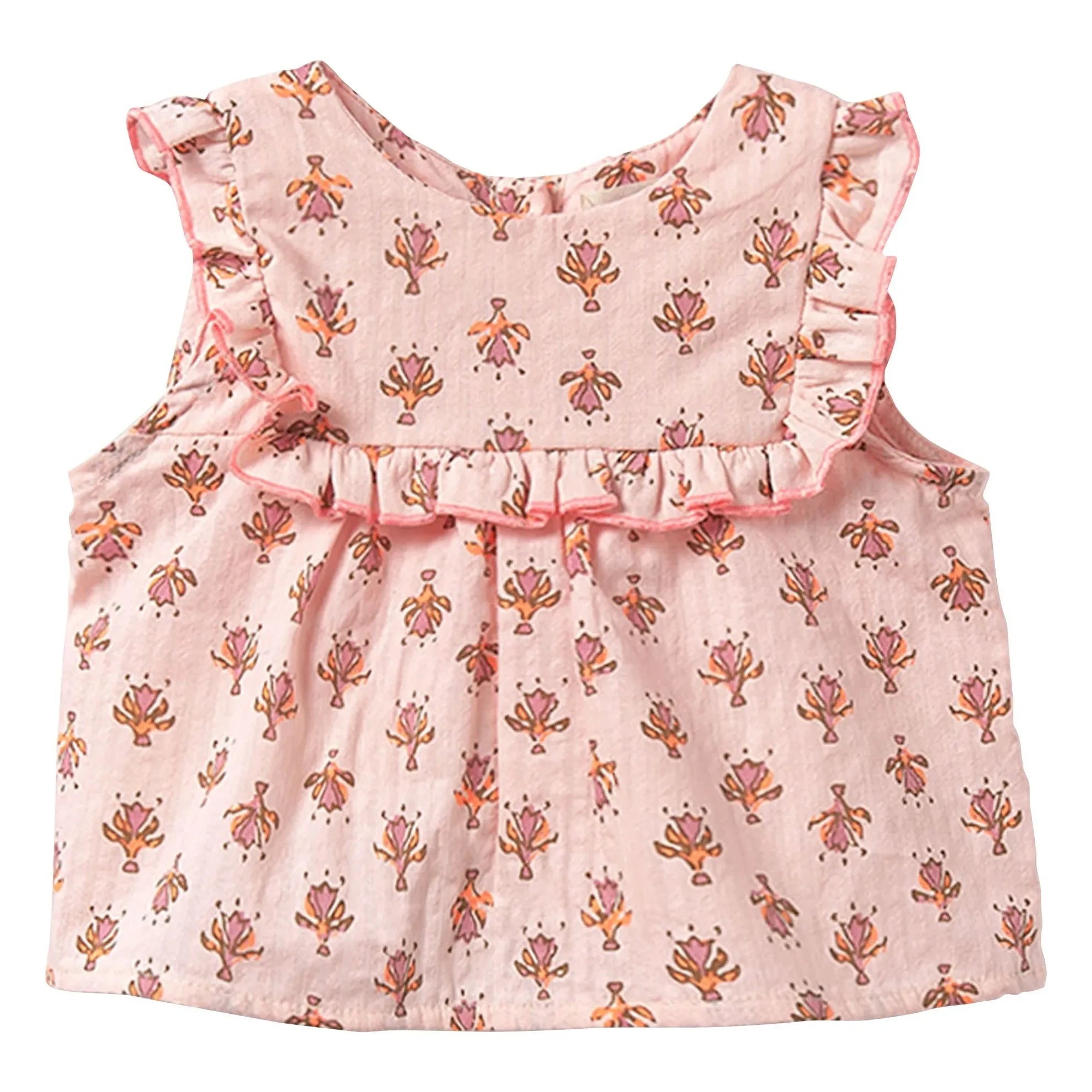 Cozmo - Top de algodón orgánico Ari Fleuri | Rosa empolvado