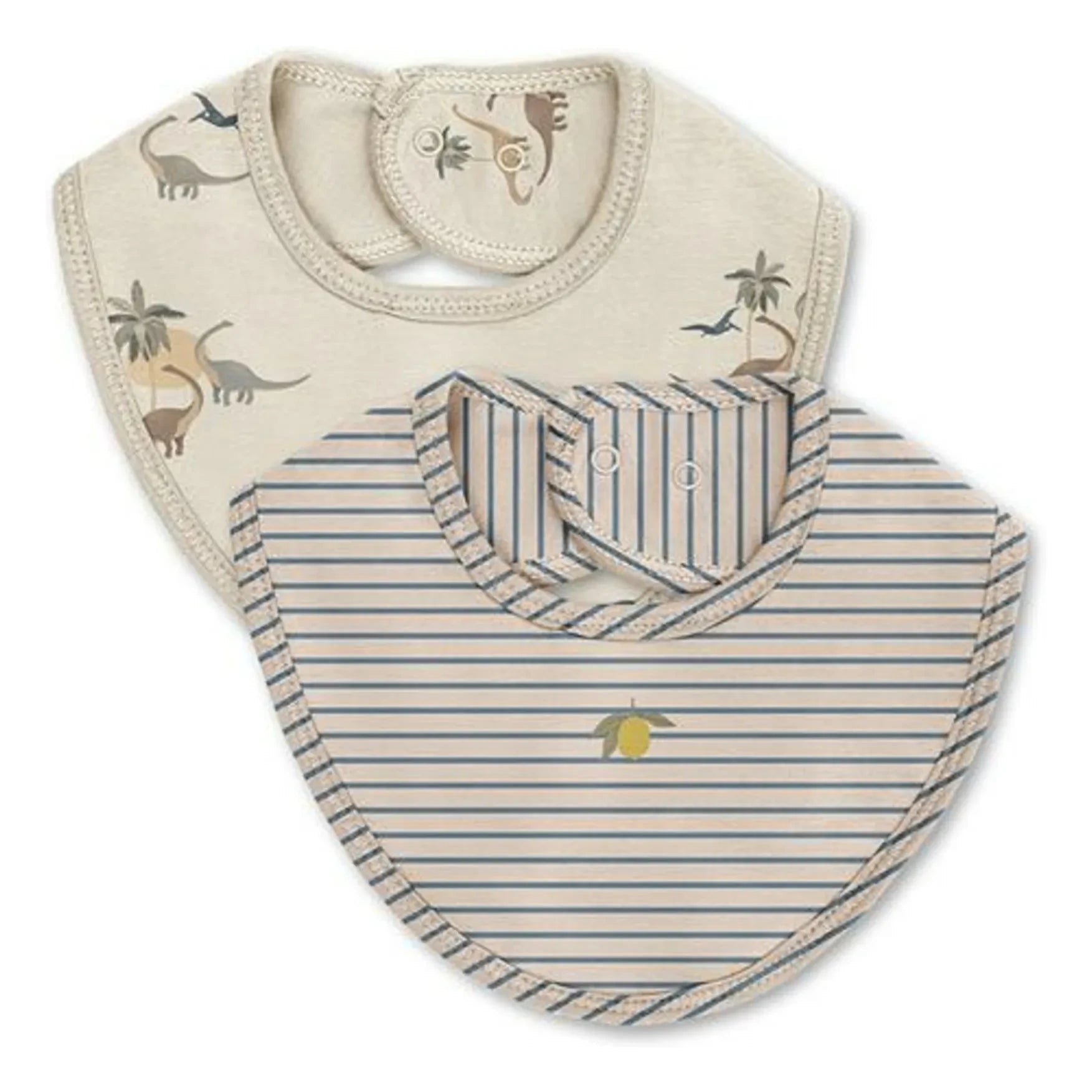 Konges Sløjd - Set de 2 baberos de dinosaurio | Beige
